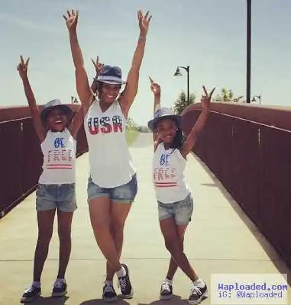 Photos: Actress Georgina Onuoha & daughters celebrate US Memorial Day